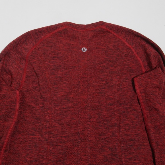 Lululemon Swiftly Tech Long Sleeve Crew Black / True Red Size 6 Silverescent - Picture 8 of 12